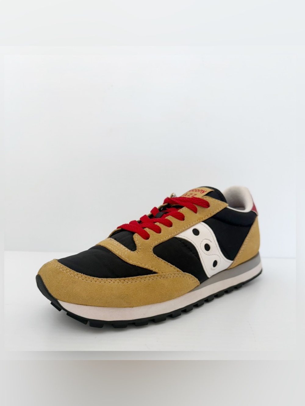 Saucony Jazz Original Men’s Retro Runner - Black, Tan & Red - 8.5